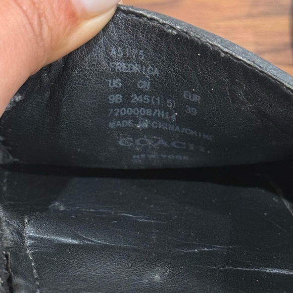 Coach Women’s Fredrica Black Pebbled Leather Loafers Size 9B - Picture 8 of 11